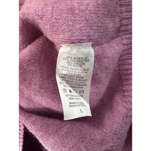 Double Zero Purple Soft Wool Blend Cropped Sweater Size Lovely Large - Picture 4 of 4